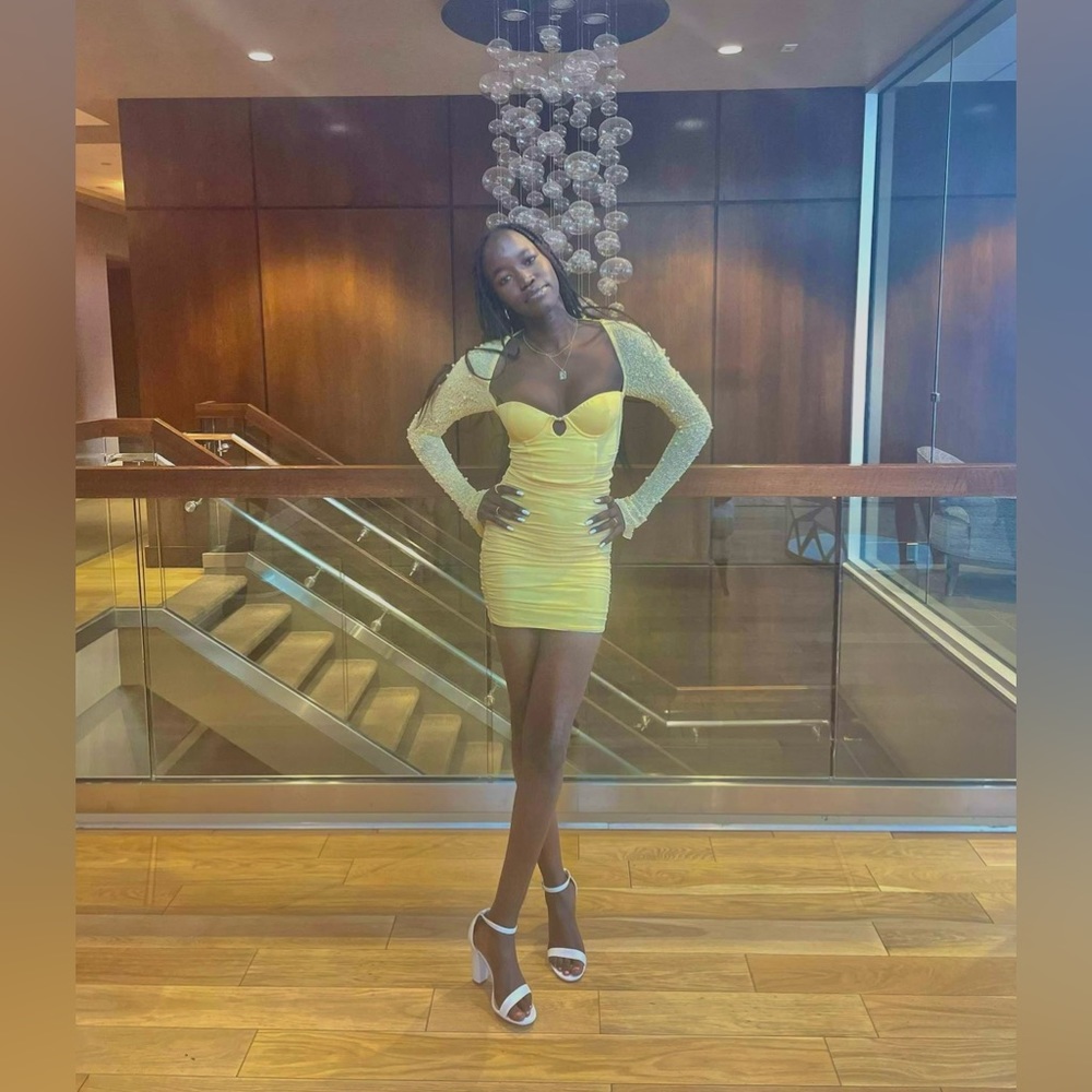 Oh polly ST. GERMAIN Mini dress, Size 0, Color yellow